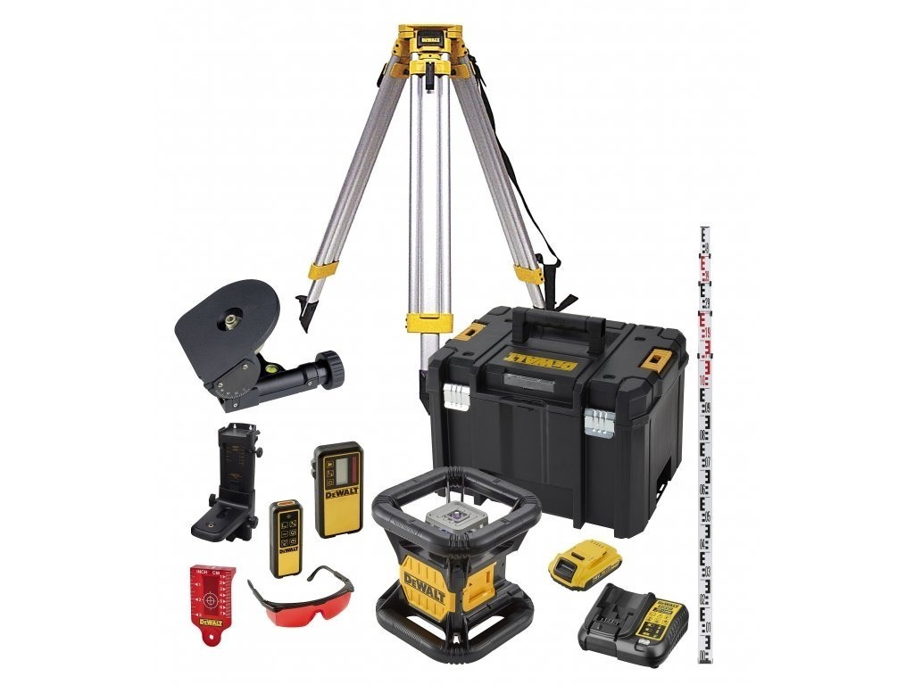 LASER SADA (LASER, STATIV, DETEKTOR, DRŽÁKY, LAŤ) - DEWALT DCB107